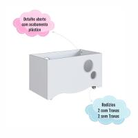 Caixa Baú Infantil Organizadora De Brinquedos E Livros Com Rodas Branco