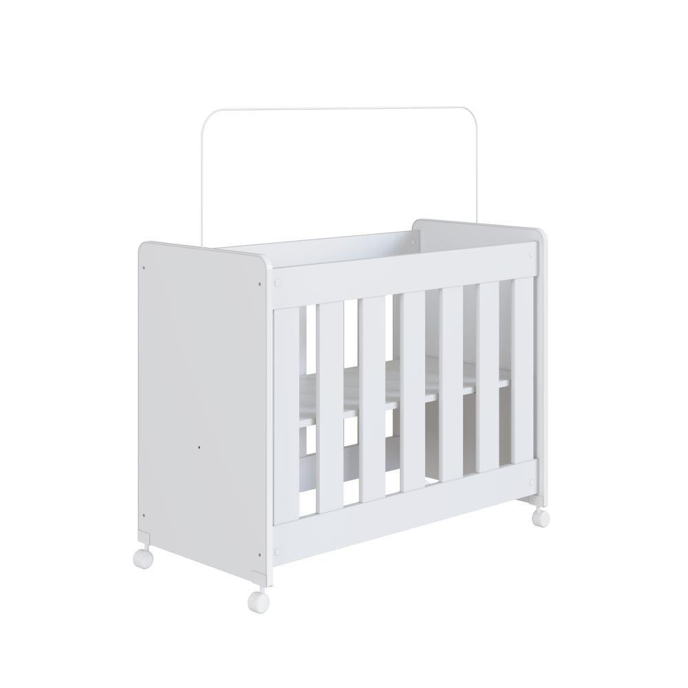 Mini Berço Infantil Moisés Multifuncional 4 Em 1 Com Rodas Para Quarto De Bebê Branco - 2