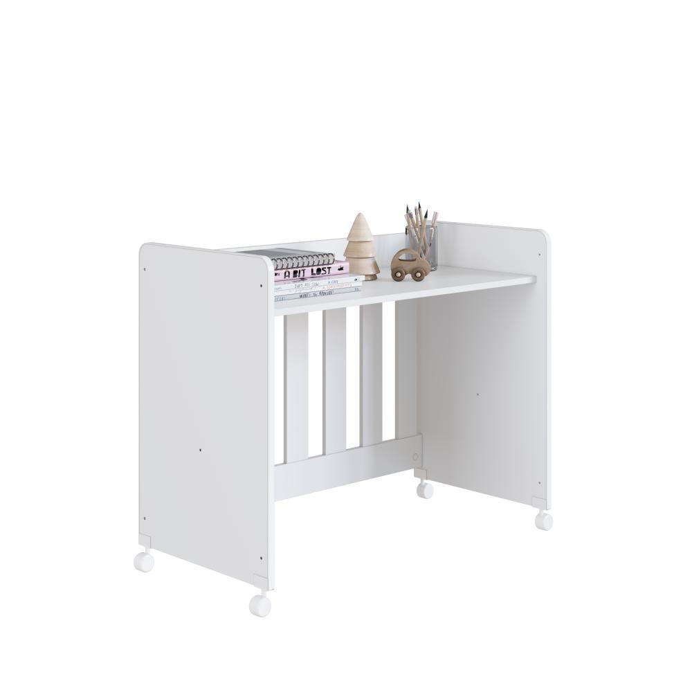 Mini Berço Infantil Moisés Multifuncional 4 Em 1 Com Rodas Para Quarto De Bebê Branco - 3