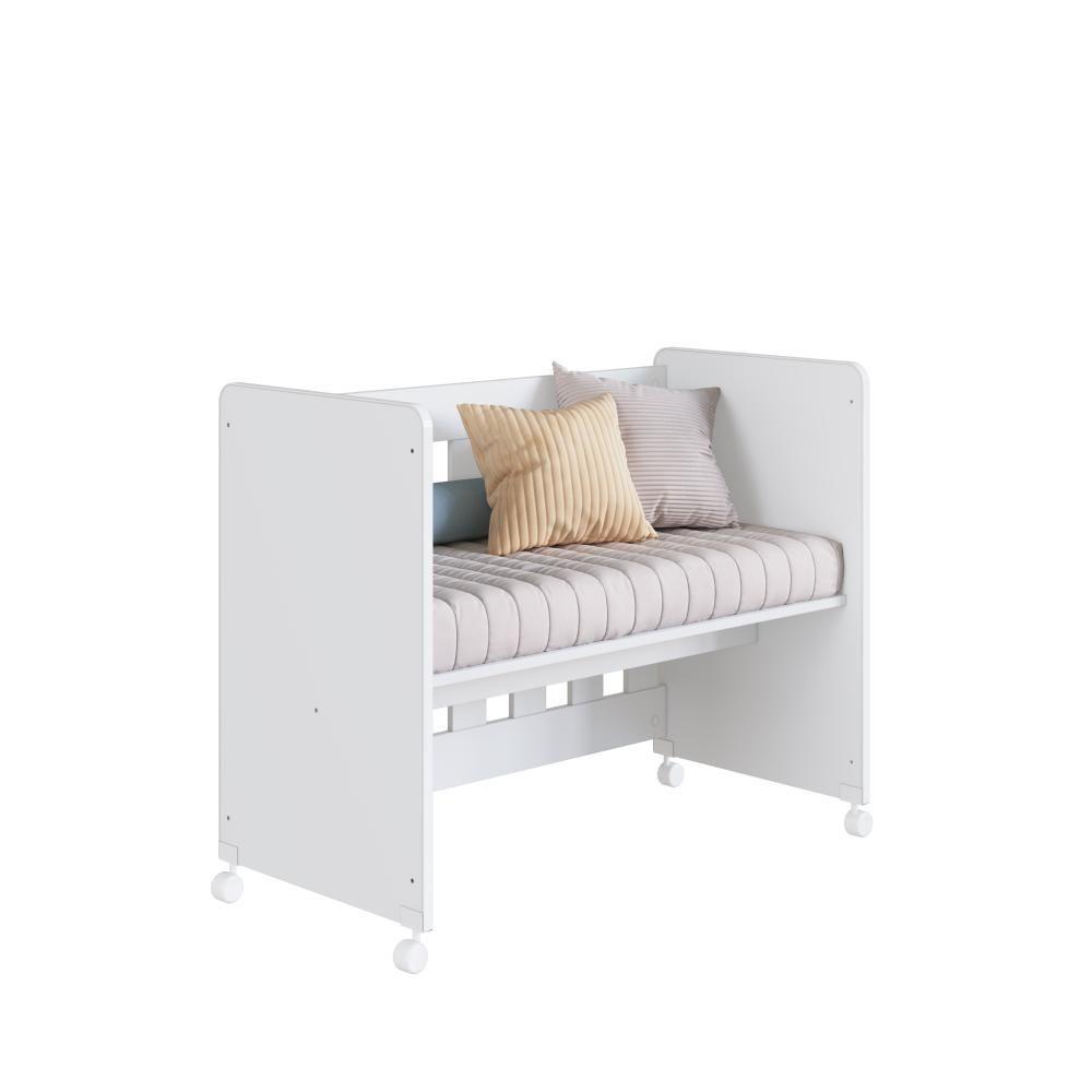 Mini Berço Infantil Moisés Multifuncional 4 Em 1 Com Rodas Para Quarto De Bebê Branco - 4