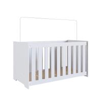 Berço Infantil Simples 133cm Com Regulagem De Altura E Grade Mdf Branco - 2