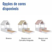 Cama Infantil Montessoriana Casinha Com Telhado Em Mdp Para Colchão 188x78cm Carvalho Araguaia - 10