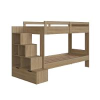 Cama Beliche Infantil Bicama Menino Menina 2,32m Com Escada, Nichos E Gavetas Aveiro Oak