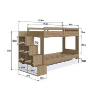 Cama Treliche Infantil Bicama Menino Menina 2,32m Com Escada, Nichos E Gavetas Aveiro Com Branco - 6