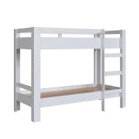 Cama Beliche Infantil Bicama Menino Menina Solteiro 1,96m Com Escada E Proteção Lateral Branca