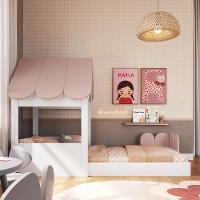 Cama Infantil Montessoriana Casinha Com Telhado Em Mdp Para Colchão 188x78cm Rosa - 2