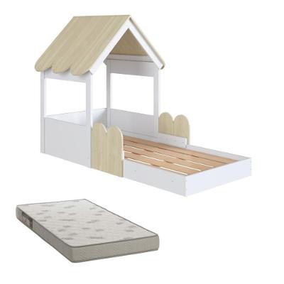 Cama Infantil Montessoriana Casinha Com Colchão E Telhado Em Mdp Carvalho Araguaia