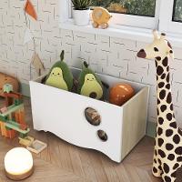 Caixa Baú Infantil Organizadora De Brinquedos E Livros Com Rodas Carvalho Araguaia - 1