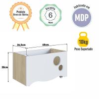 Caixa Baú Infantil Organizadora De Brinquedos E Livros Com Rodas Carvalho Araguaia - 5