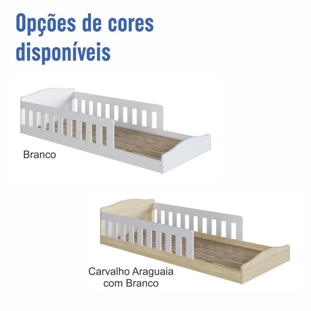 Cama Infantil De Chão Montessoriana De Solteiro Menino Menina Com Grade Proteção Carvalho Araguaia - 6