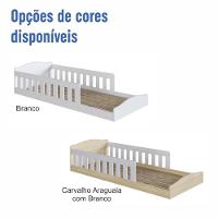 Cama Infantil De Chão Montessoriana De Solteiro Menino Menina Com Grade Proteção Carvalho Araguaia - 6