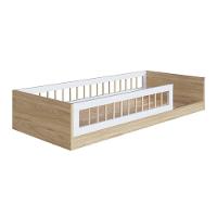 Cama Infantil De Chão Montessoriana Menino E Menina Solteiro 194cm Com Grade Proteção Aveiro Oak - 5