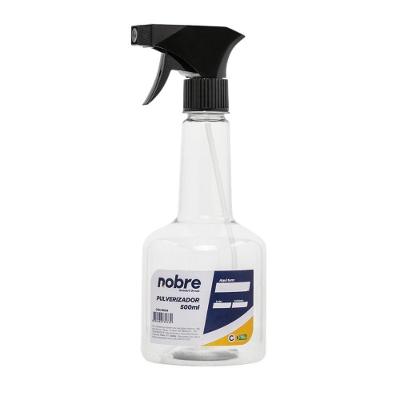 Spray Pulverizador Plástico Pet 500ml Transparente Com Detalhes Pretos - Nobre