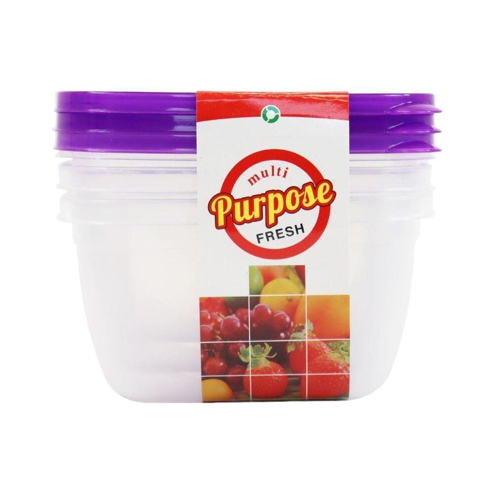 Conjunto De 3 Potes Plásticos Quadrados Com Tampa - 15x8 Cm Para Organização E Armazenamento - 2