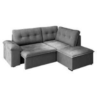 Sofá De Canto Retrátil 5 Lugares Tóquio Cinza Cinza - 5