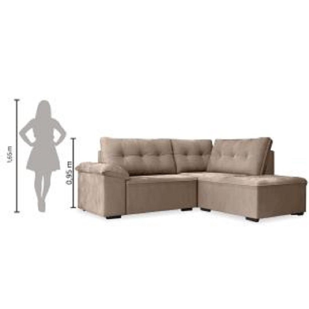 Sofá De Canto Retrátil 5 Lugares Tóquio Macchiato - 2