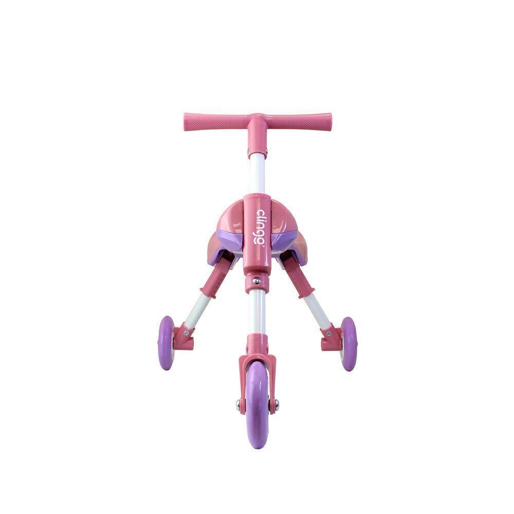 Triciclo Infantil Dobrável Rosa E Lilás - Leve E Compacto Para Crianças - 5