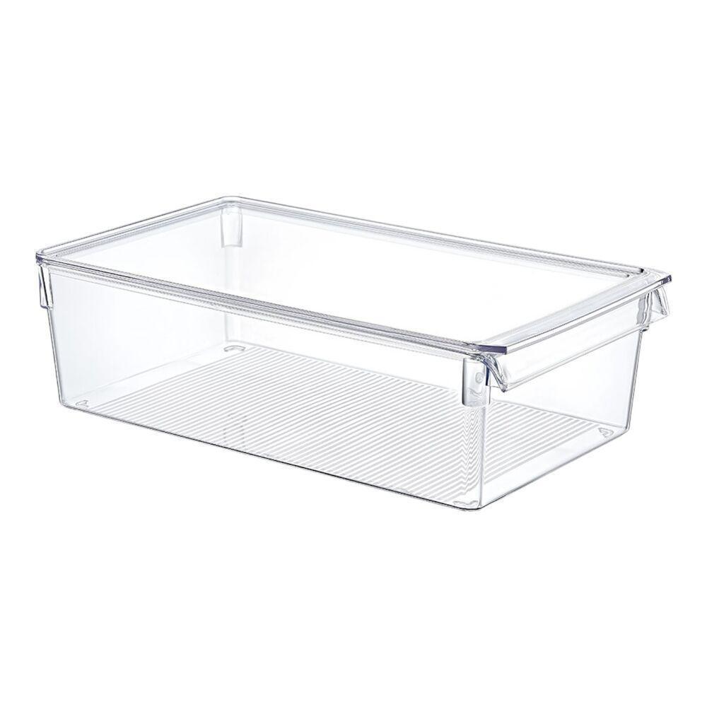 Organizador Transparente Para Refrigerador Grande Com Tampa - Mood 36x20x10cm - 1