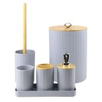 Conjunto Banheiro Sofisticado 6 Peças - Cinza Nature: Estilo E Praticidade - 1