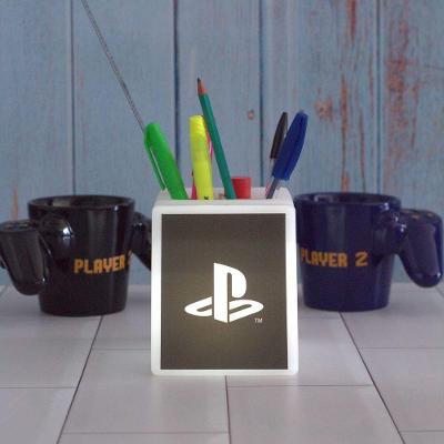 Organizador De Mesa Iluminado Com Emblema Playstation - Elegância E Praticidade