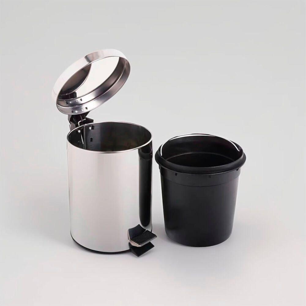 Lixeira Inox Pedal 5l ? Estilo E Praticidade Para Ambientes Compactos - 8