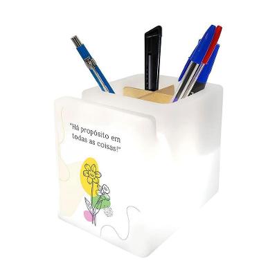 Organizador De Mesa Com Luz Led Para Lápis E Celulares - Praticidade E Sofisticação