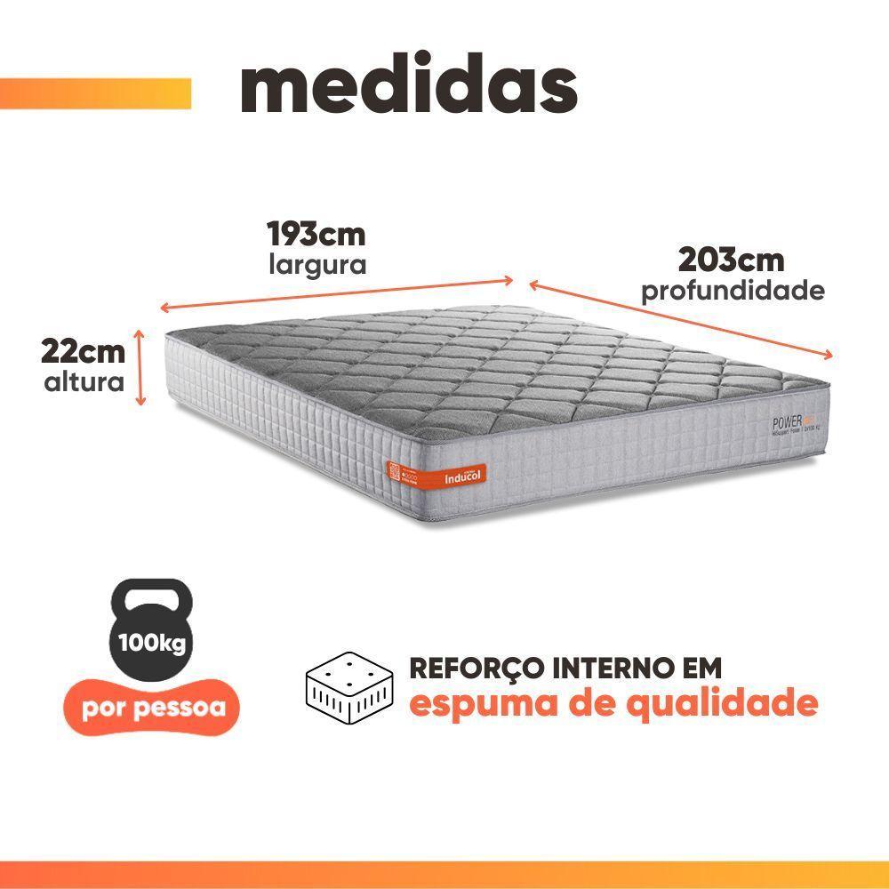 Colchão Casal King Espuma Softgel Power 193x203x22cm Cinza - 2