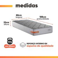 Colchão Solteiro Espuma Softgel Power 88x188x22cm Cinza - 2