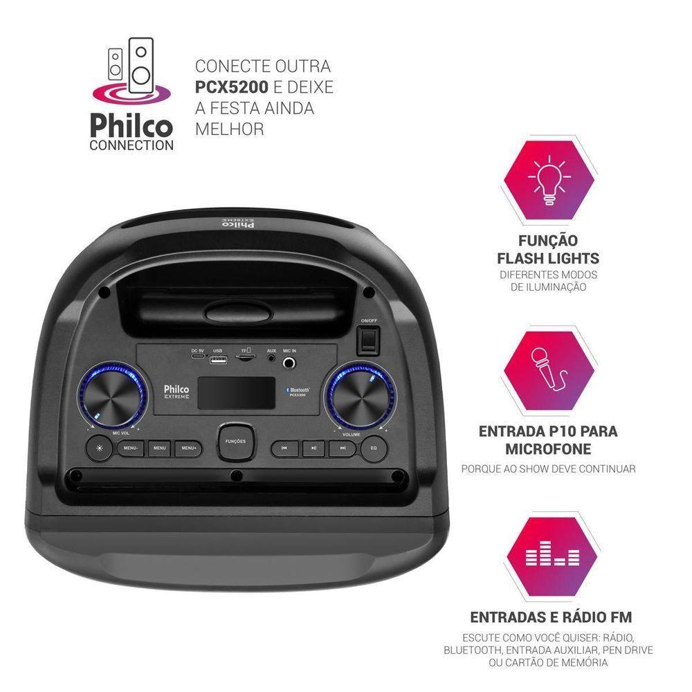 Caixa De Som Amplificada Philco Bluetooth V5 PCX5200 Bivolt - 6