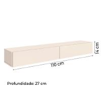 Rack Suspenso Para Painel Ou Tv Até 55 Polegadas 2 Portas 1,10m Off White Edn Off White - 4