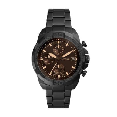 Relógio de Pulso Masculino Fs5851-1mn Cronógrafo Aço Inox Preto Fossil