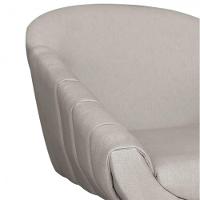 Poltrona Giratória Giovana Linho Bege A27 Base Madeira D´rossi - 9