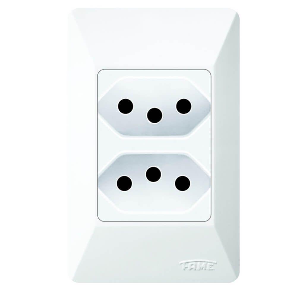 2 Tomadas 20a 250 Volts Externo - 1408 - Fame 2 Tomadas 20a-250v Externo - 1408 - Fame - 1