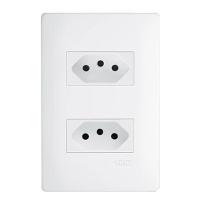 2 Tomadas 20a 250 Volts Com Placa Habitat - 2310 - Fame 2 Tomadas 20a C-placa Habit Fame 2310 . - 1