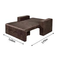 Sofá-cama Pratik 5000 Mamflex Marrom Suede Amassado Marrom - 2