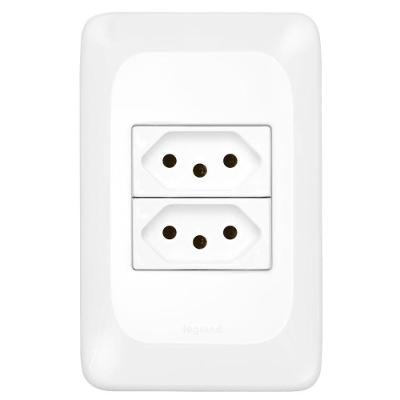 2 Tomadas 2p+t 10 Ampères 4x2 - Lgx303 - Pial 2 Tomadas 2p+t 10a 4x2 Pial Pop - Lgx303 - Pial