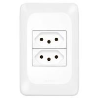 2 Tomadas 2p+t 10 Ampères 4x2 - Lgx303 - Pial 2 Tomadas 2p+t 10a 4x2 Pial Pop - Lgx303 - Pial - 1