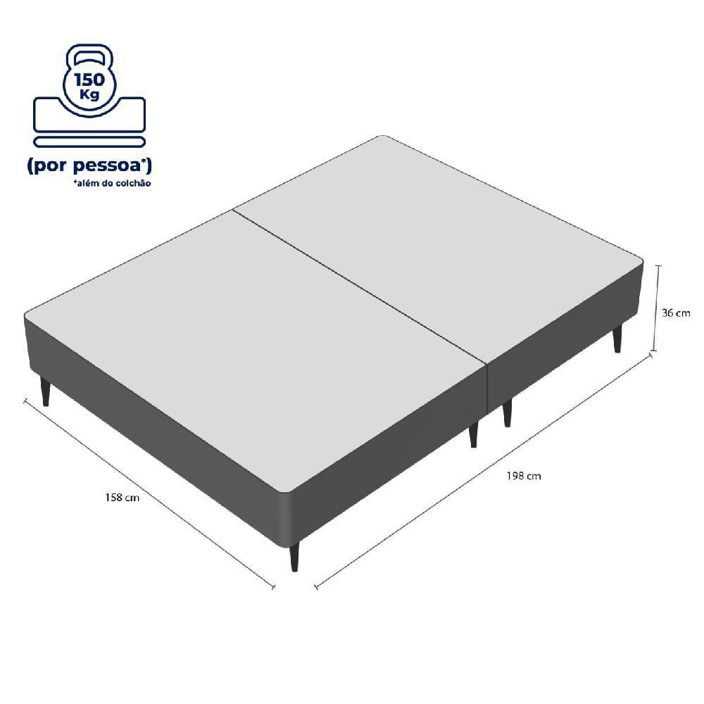 Base Sommier Marrom Queen 158x198x23cm - 1051611880 - Ortobom Base Sommier Marrom Queen 158x198x23 - 7