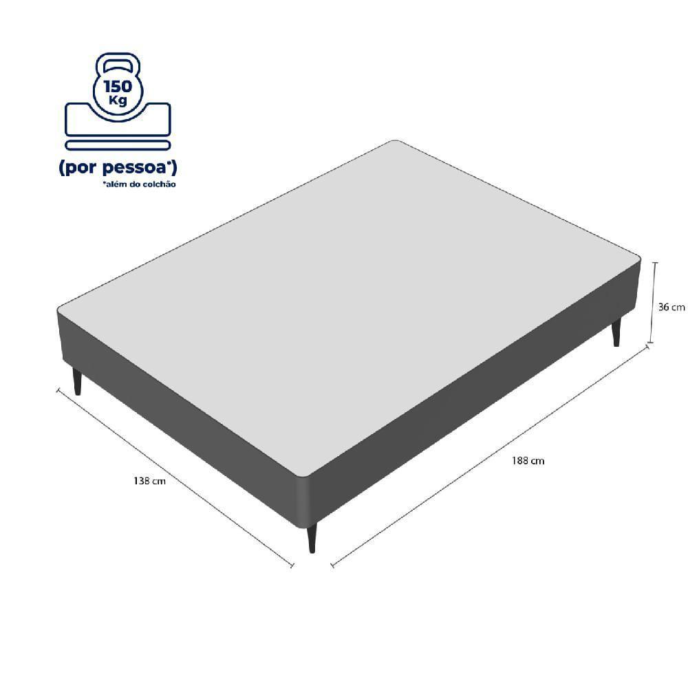 Base Sommier Marrom Casal 138x188x23cm - 1051611879 - Ortobom Base Sommier Marrom Casal 138x188x23 - 4