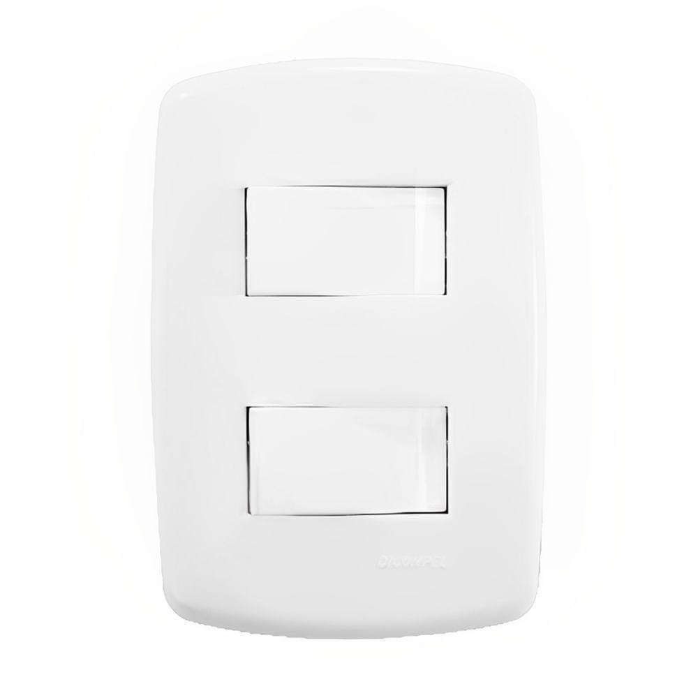 2 Interruptores Simples Com Placa Branca - Dc-8100-5 - Dicompel - 1