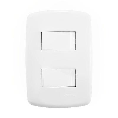 2 Interruptores Simples Com Placa Branca - Dc-8100-5 - Dicompel