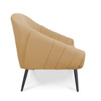 Kit 01 Namoradeira 02 Lugares E 01 Poltrona Giovana Linho Areia A27 Pés Palito De Ferro