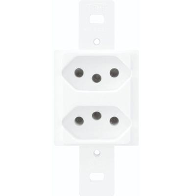 2 Tomadas 2p+t 10a 250 Volts Distanciadas Blanc - 1337 - Fame 2 Tomadas 10a S-placa Blanc 1337 Fame