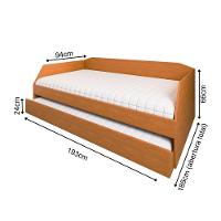 Sofá Cama Solteiro Duo Com Cama Auxiliar Em Mdf Reforçado 15mm Nature - 3