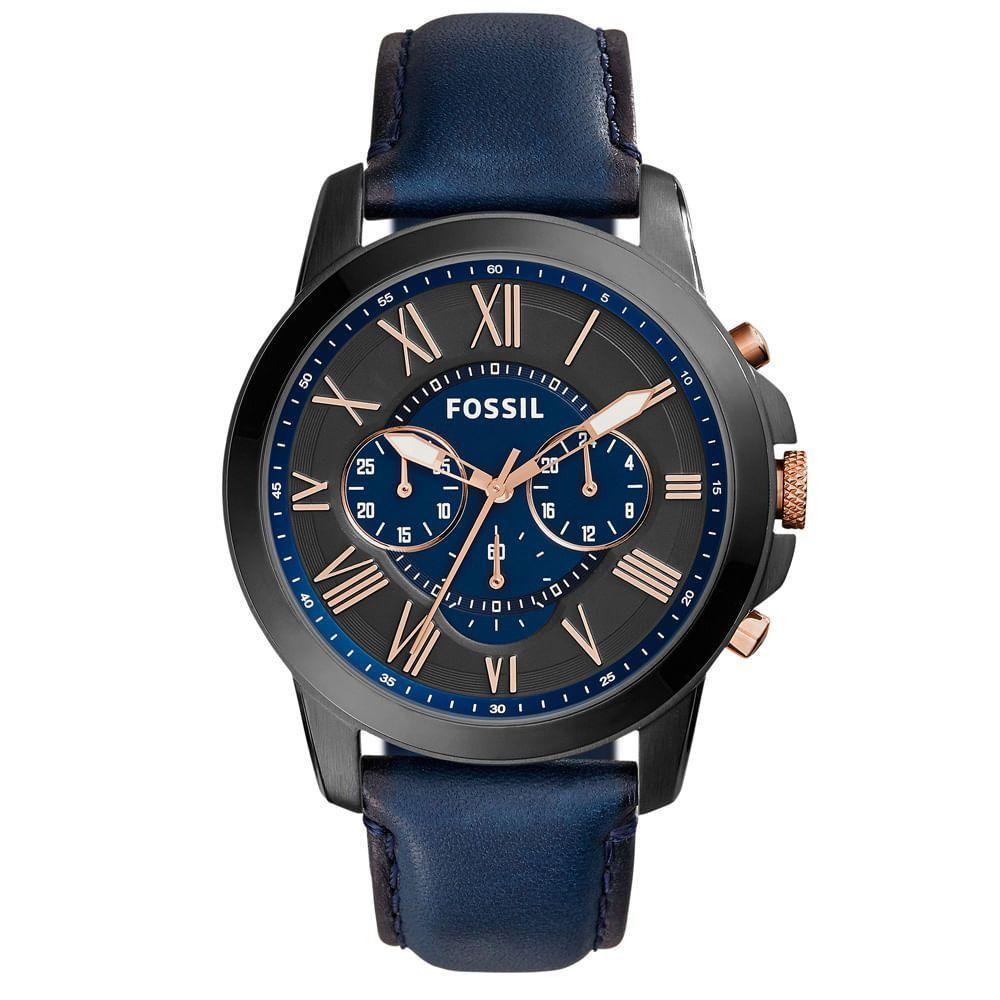 Relógio Fossil Masculino Analógico Azul Fs5061-0an Fs5061-0an - 1