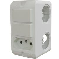 Conjunto De 2 Interruptores Paralelos + Tomada Poliwetzel Pvc - E017212025 - Wetzel - 1