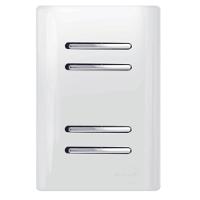 4 Interruptores Simples Cromado Com Placa 4x2 Branco - Dc-1200172 - Novara - 1