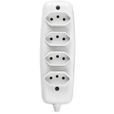 Tomada Em Barra Quadrupula 2p 10a 250 Volts Branca - 26340 Ilumi Tomara Quadrupla 2p+t 10a 250v Branca 26340 Ilumi