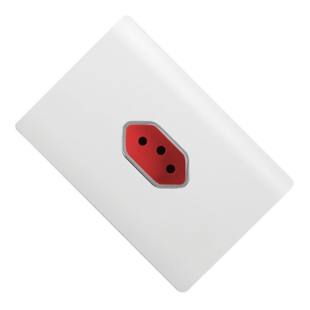 Tomada 2p+t Vertical De 20 Ampères Vermelha Da Linha Novara - 1200-46 - Dicompel - 3