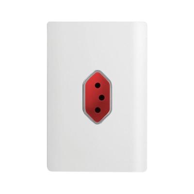 Tomada 2p+t Vertical De 20 Ampères Vermelha Da Linha Novara - 1200-46 - Dicompel